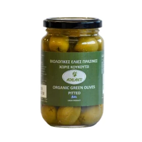 Organiczne oliwki zielone bez pestek,  340g 