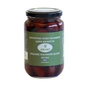 Organiczne oliwki Kalamata bez pestek, 340g