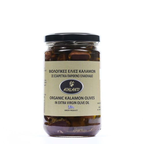 Organiczne oliwki Kalamata z pestką Atalanti 290g