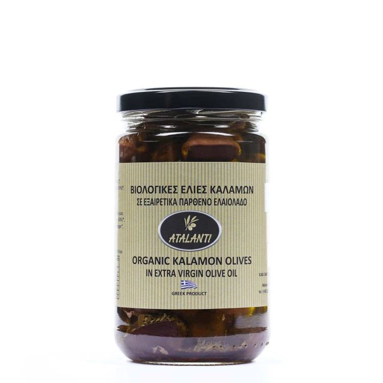 Organiczne oliwki Kalamata z pestką Atalanti 290g