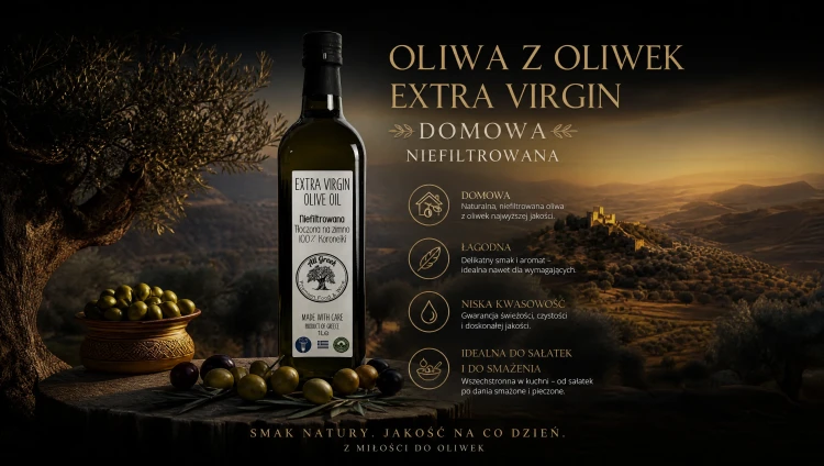 Grecka Oliwa Extra Virgin Koroneiki 1L świeży zbiór 2026