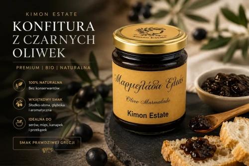 Konfitura z Greckich Czarnych Oliwek BIO Kimon Estate 210 g